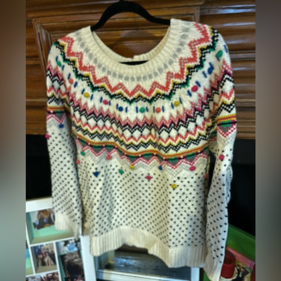 Talbots Sweaters - Talbots Fair Isle Pom Pom Sweater Size L